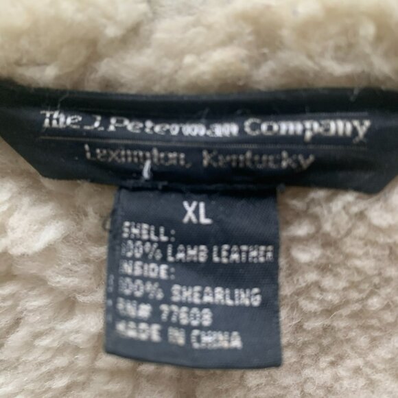 J. Peterman Company Jacket Men’s Size XL Vintage Brown 100% Lamb Leather Vest - Picture 3 of 14